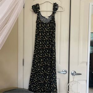 ninexis stretchy floral maxi dress with ruffley straps